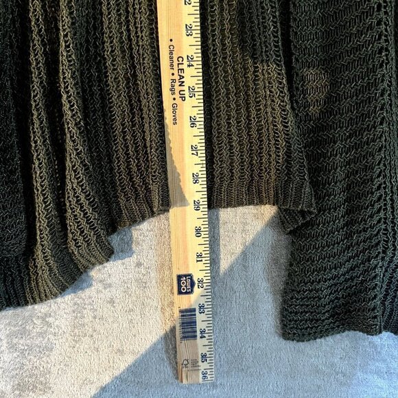 Dressbarn Woman 3X Dark Green Loose Knit Cardigan Cottage Core Comfy Grunge - Picture 7 of 7